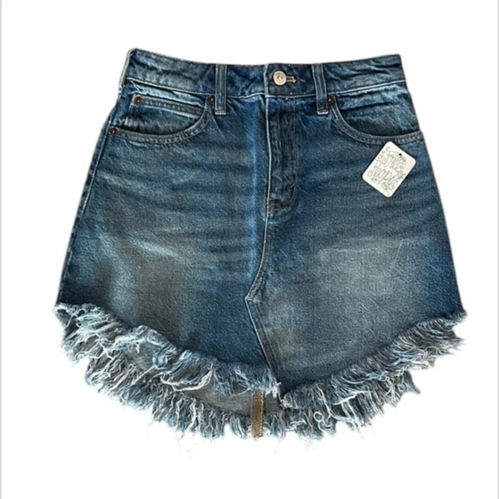 Free People Maverick jean denim skirt size 24 NWT
